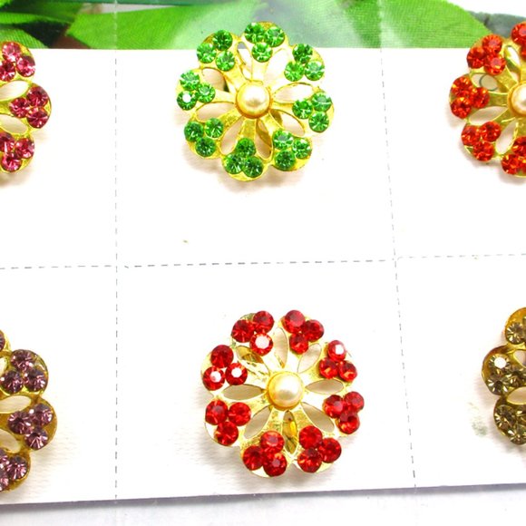 6 PCS Multi Color Saree Pin Set - Picture 2 of 4